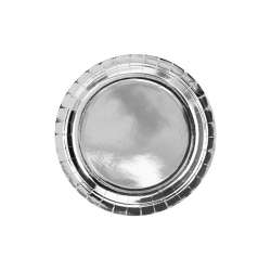 Talerzyki okrągłe srebrny 23cm 6szt - 1