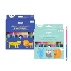 Kredki ołówkowe dwustronne 24/48 kolorów BEBE Kids Interdruk mix cena za 1 szt (5902277327109) - 1