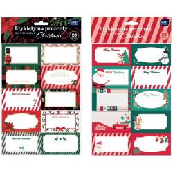 Etykiety na prezenty Christmas 20szt mix BN
