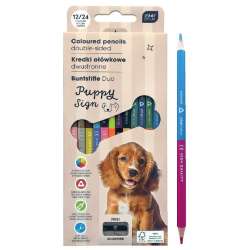 Kredki ołówkowe z temperówką 12/24 Puppy Sign