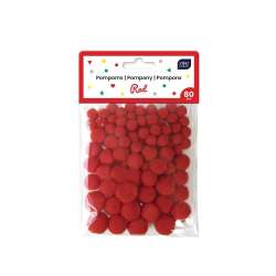Pompony do dekoracji 80szt Red