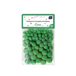 Pompony do dekoracji 80szt Green