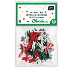 Spinacze kolor do dekoracji mini 50szt Christmas