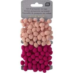Zestaw pomponów na taśmie 2x1,5m Satin Gold