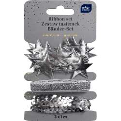 Zestaw tasiemek 3x1m Silver Satin Gold