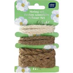 Zestaw naturalnych sznurków dekor. 3x1m Pastel - 1