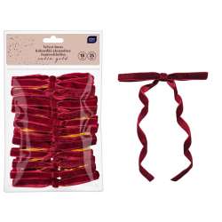 Kokardki aksamitne z moc.18cm RED 25szt Christmas