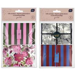 Koperty podarunkowe z gumką 2szt gold mix