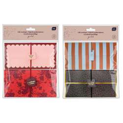 Koperty podarunkowe długie z gumką 2szt gold mix - 1