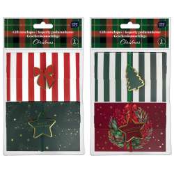 Koperty podarunkowe z gumka 2szt Christmas mix