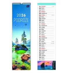 Kalendarz 2026 paskowy 13,5x50cm Podróże