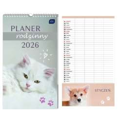 Kalendarz 2026 planner rodzinny 25x43 Zwierzaki