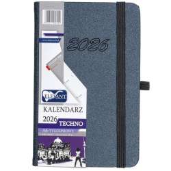 Kalendarz 2026 A6 tygodniowy Techno grafitowy