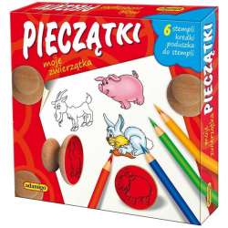 ADAMIGO PIECZĄTKI -6 DREWN.STEMPLI ZWIERZĄT +KREDKI (6144) - 2