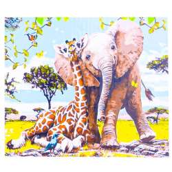 Malowanie po numerach Słoń z żyrafą 40 x 50 5591 (NO-1005591) - 1