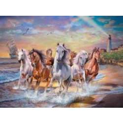Malowanie po numerach Konie na brzegu morza 40 x 50 5710 (NO-1005710) - 1