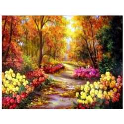 Diamentowa mozaika Ścieżka w jesiennym parku 30x40cm 1006303 (NO-1006303) - 1