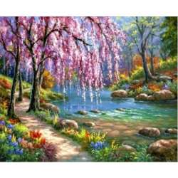 Diamentowa mozaika Drzewo różowe 30x40cm 6407 (NO-1006407) - 1