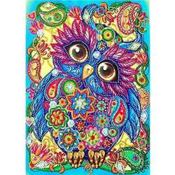 Diamentowa mozaika Mandala 7D Sowa kolorowa 40x30cm 1006620 (NO-1006620) - 1
