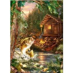 Diamentowa mozaika Domek nad rzeką 30x40cm 1008651 (NO-1008651) - 1