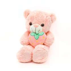 Maskotka pluszowa Miś różowy 50cm z truskawką 1008824 (NO-1008824)