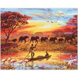 Malowanie po numerach Afrykańska sawanna 50x40cm 1009232 (NO-1009232) - 1