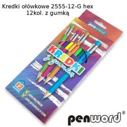 Kredki ołówkowe z gumką 12 kolorów (5902557413324) - 1