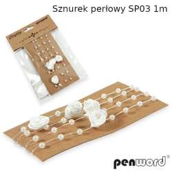 Sznurek perłowy różowy 1m - 1