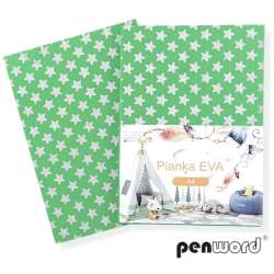 Pianka A4 z gwiazdkami brokatowymi zielona 5szt - 1