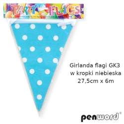 Girlanda flagi w kropki niebieska 27.5cmx6m - 1