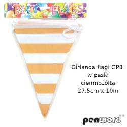 Girlanda flagi w paski ciemnożółta 27.5cmx10m - 1