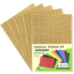 Tektura A4 falista metallic złota 5szt