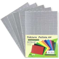 Tektura A4 falista metallic srebrna 5szt