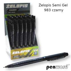 Żelopis Semi Gel czarny (24szt) - 1