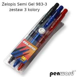 Żelopis Semi Gel 3 kolory (5902557427017) - 1