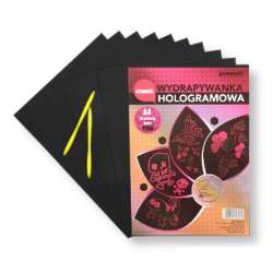 Wydrapywanka hologramowa A4 (10 arkuszy) różowa + 2 rylce HP-09 (5902557428175) - 1