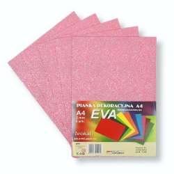Pianka brokatowa A4 Eva pastel. róż biodegrad. 5sz