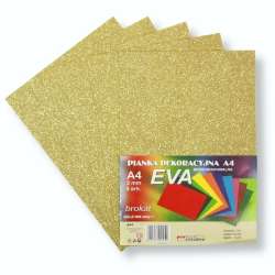 Pianka brokatowa A4 Eva złota biodegrad. 5szt
