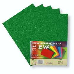 Pianka brokatowa A4 Eva zielona biodegrad. 5szt - 1
