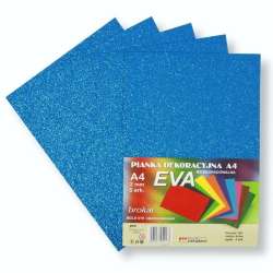Pianka brokatowa A4 Eva niebieska biodegrad. 5szt
