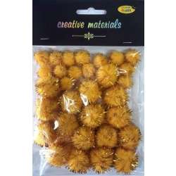 Pompony glitter złote 15x25mm 30szt