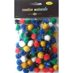 Pompony glitter 15mm 100szt