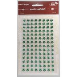 Stiker z kryształkami Kwiaty zielone 8mm 112szt