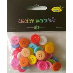 Guziki pastelowe kolorowe 15mm 12g ok.40szt