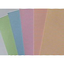 Karton obustronny paski 300g 24x34cm 5 ark MIX
