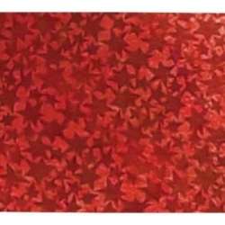Karton holograficzny czerwony gwiazdy 25x35cm ark - 1