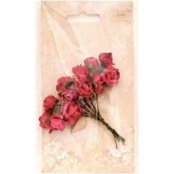 Kwiaty papierowe różowe 12szt - 1