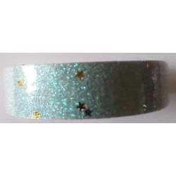 Taśma brokatowa z gwiazdkami błękitna 18mmx2m