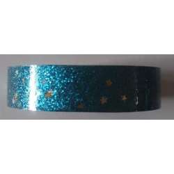 Taśma brokatowa z gwiazdkami niebieska 18mmx2m