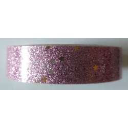 Taśma brokatowa z gwiazdkami lila 18mmx2m